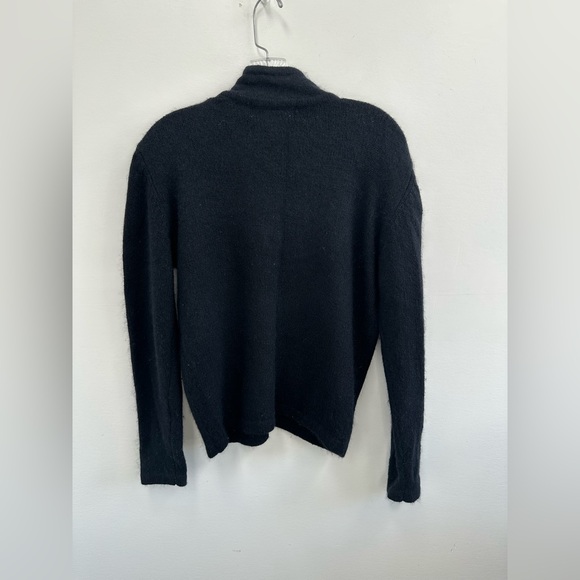 Vintage Karen Scott Black Silk Wool Sequin Beaded Knit Cardigan Sweater Size M - Picture 10 of 10